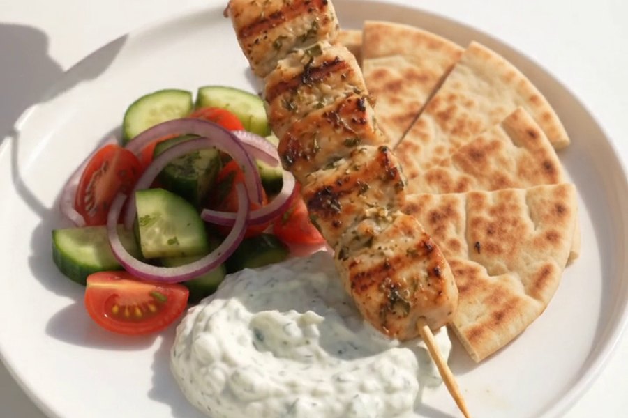 Chicken Souvlaki Plate