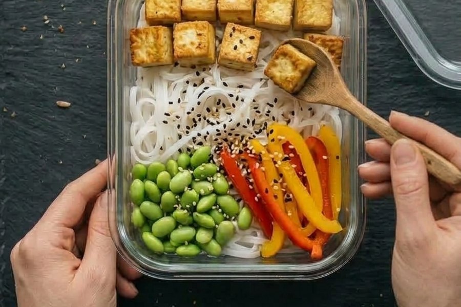 Golden Tofu Rice Noodle Box