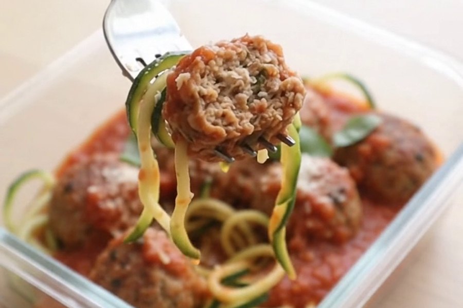 Turkey Meatball Zoodle Box